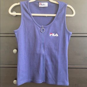 FILA Sleeveless Navy Tank with Zipper